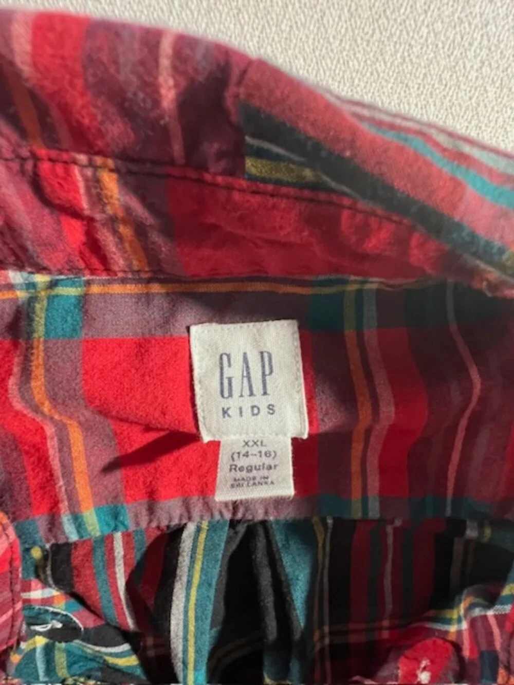GAP multi-color tartan plaid 